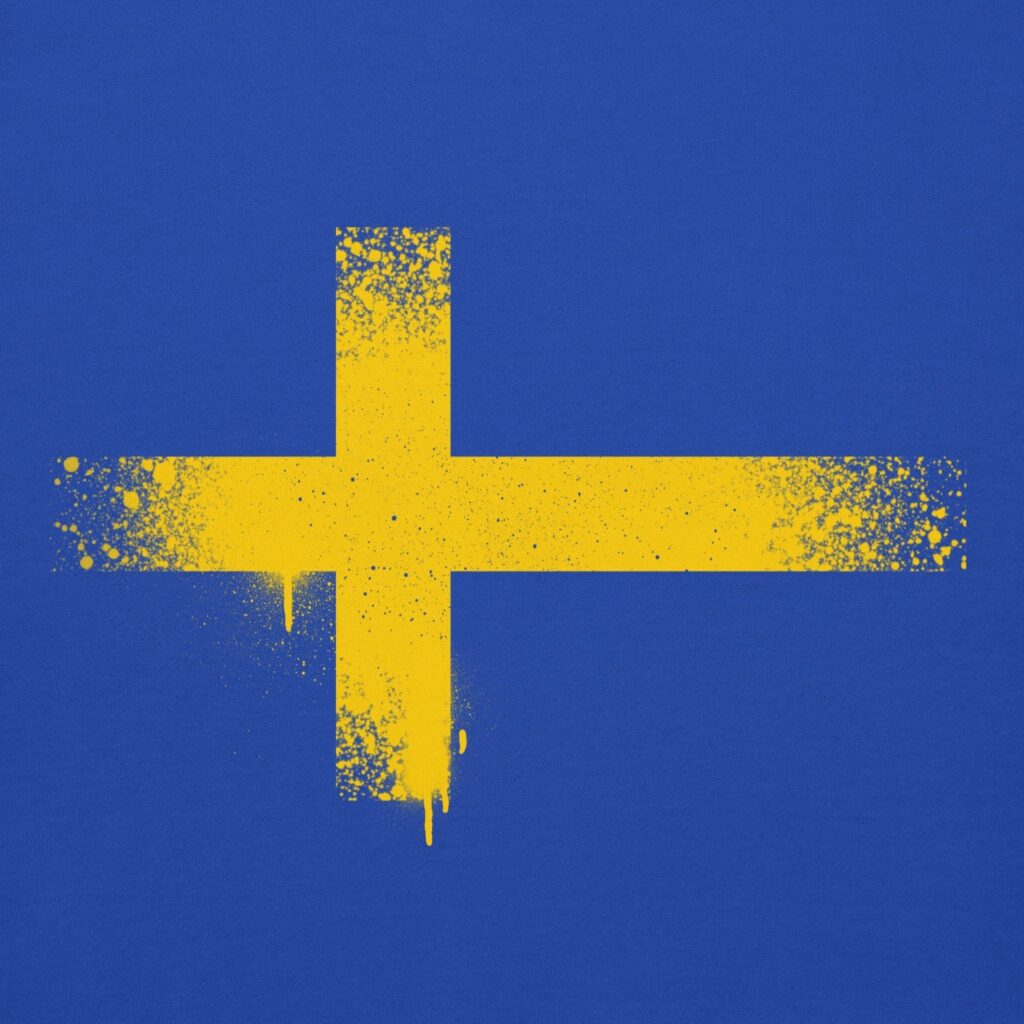 SWEDEN GRAFFITI FLAG HOODIE